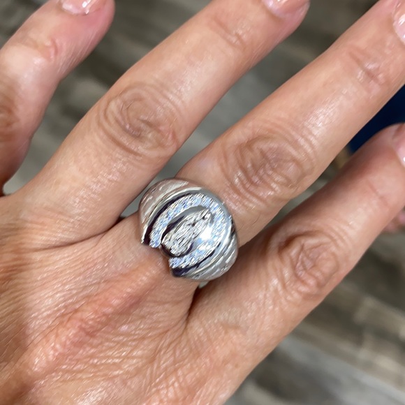 Sterling Silver Men's Catholic Virgin Mary Ring 10 - Picture 5 of 7